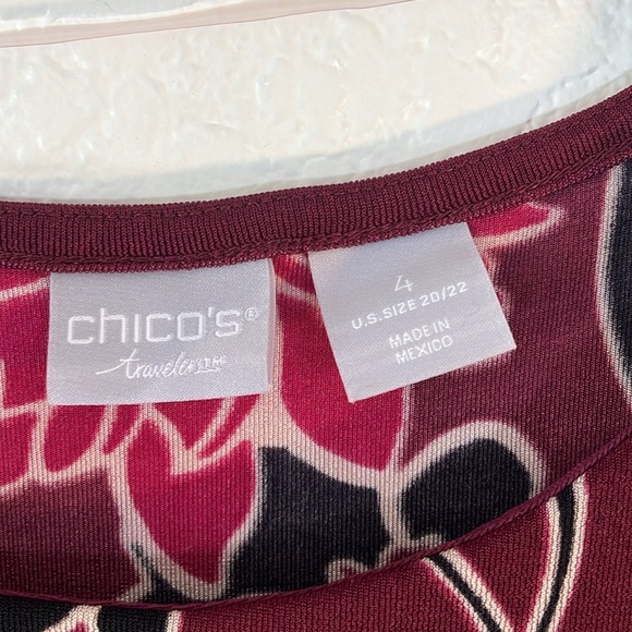 Plus Size Chico’s Print Keyhole Top size 4 - Picture 5 of 12